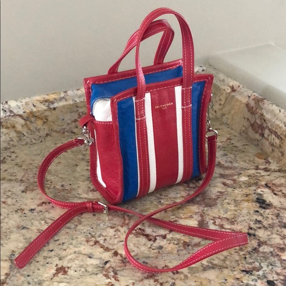 Balenciaga “Bazar” striped Shopper Tote Bag - Picture 1 of 5